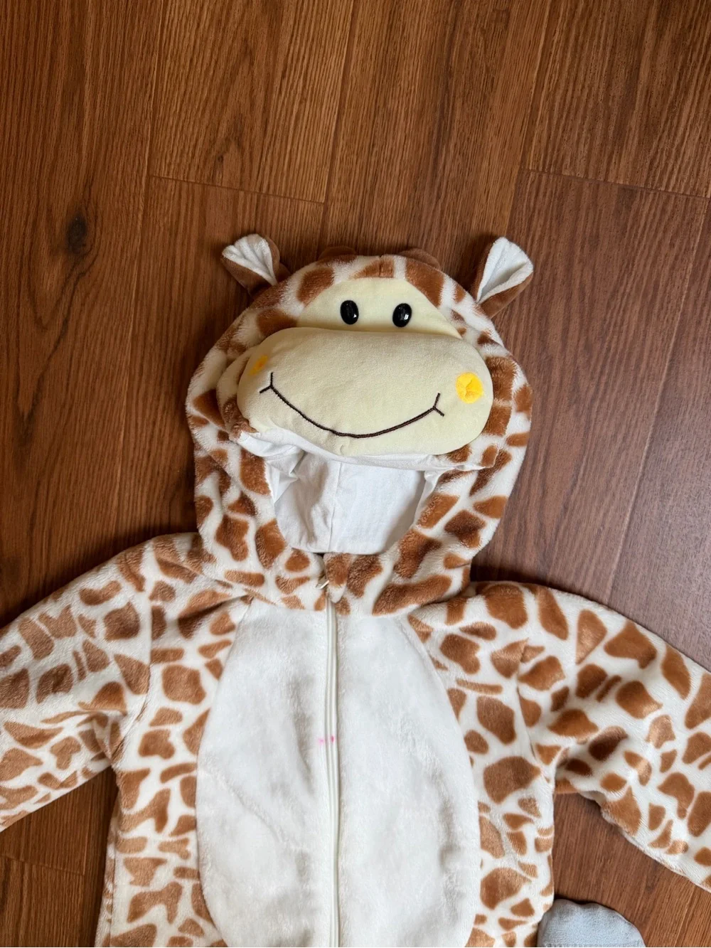 Giraffe Plush Hooded One-Piece Jumpsuit for Kids - Brown/White